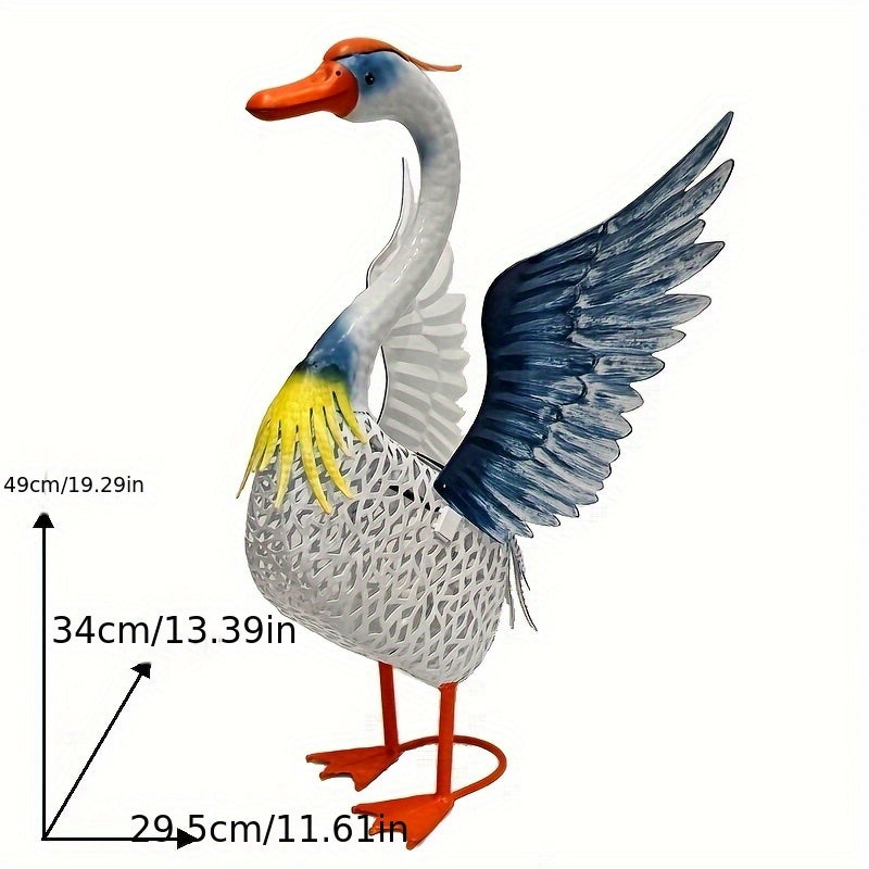 Garden Swan Solar Lights Metal Sculpture For Outdoor Decor