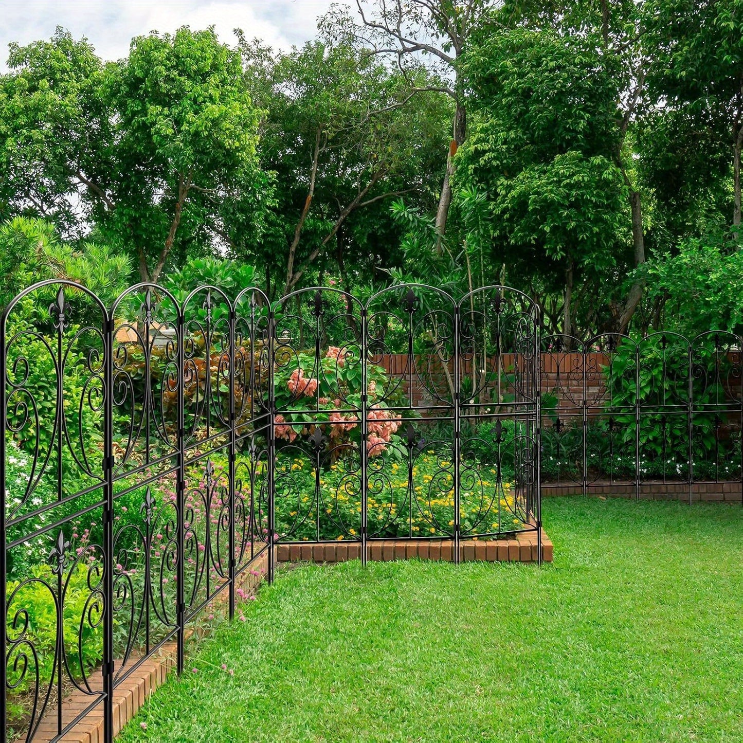 Heightened Decorative Garden Fence 10 Pack Rustproof Metal