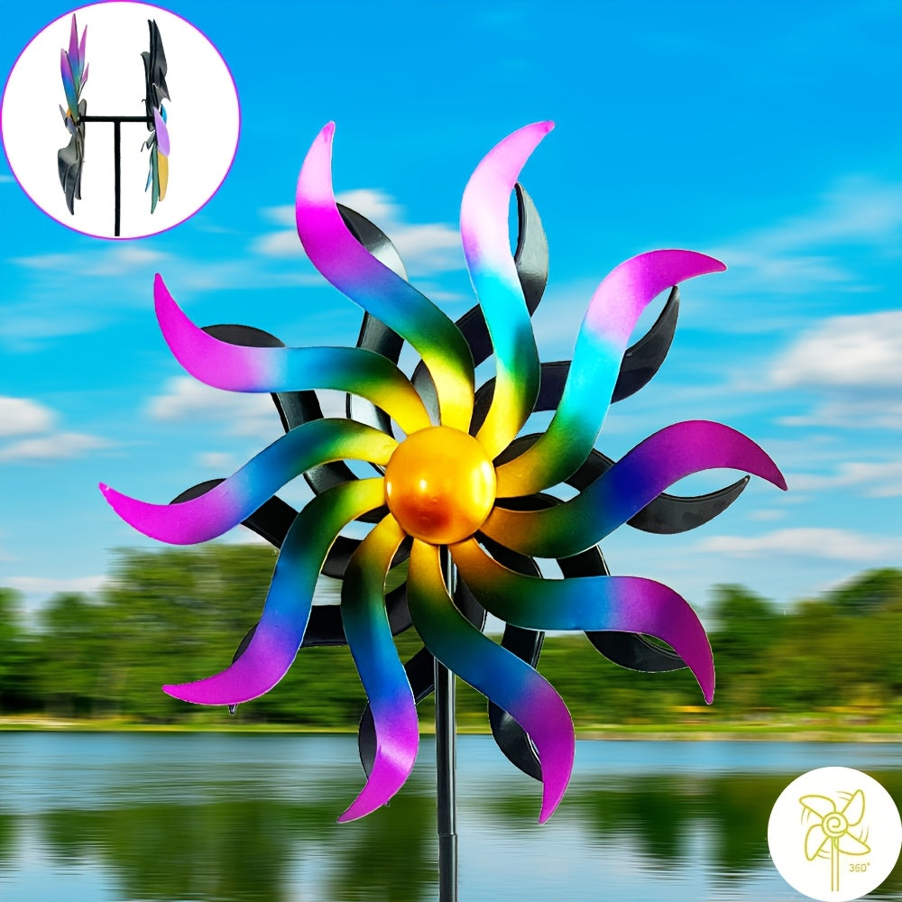 XLSWAIN Kinetic Wind Spinner Garden Stake Yard Outdoor