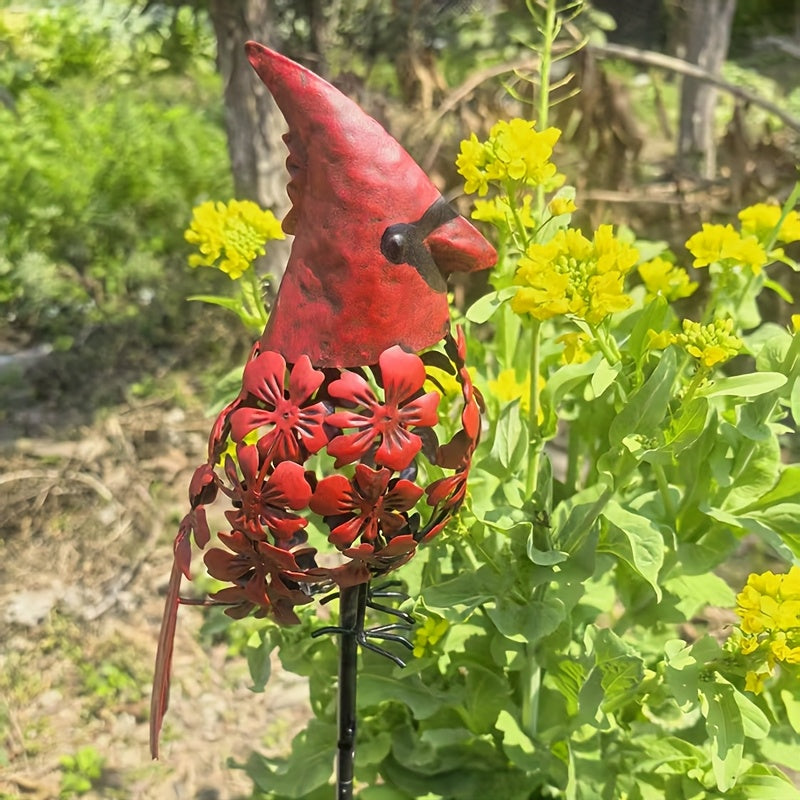 Cardinal Garden Decor Iron Art Sculpture Outdoor Statue