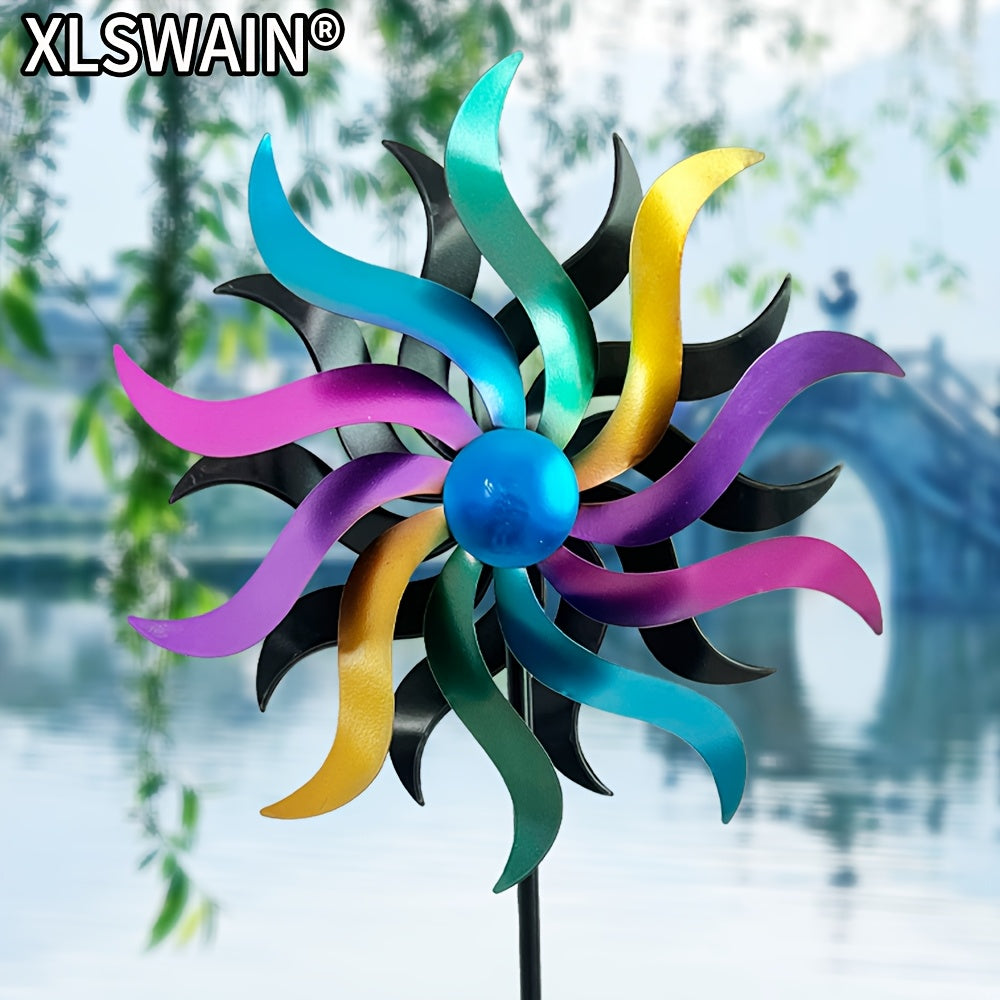 XLSWAIN Kinetic Wind Spinner Garden Stake Yard Outdoor