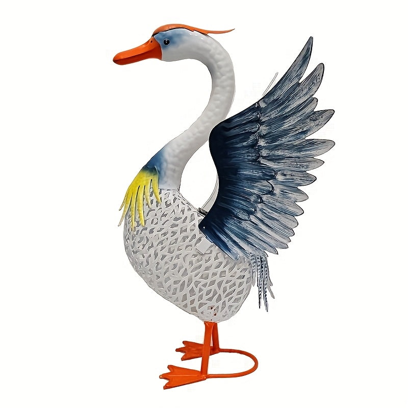Garden Swan Solar Lights Metal Sculpture For Outdoor Decor
