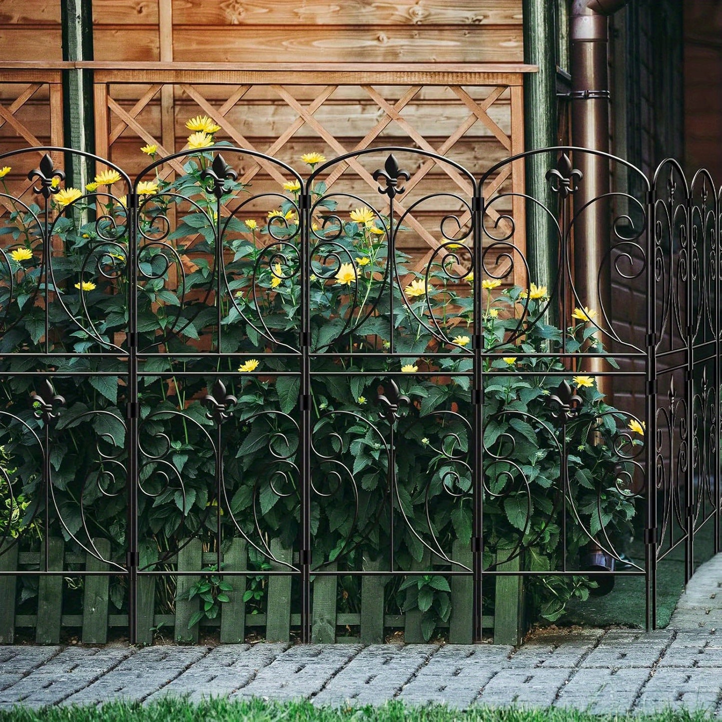 Heightened Decorative Garden Fence 10 Pack Arched Border